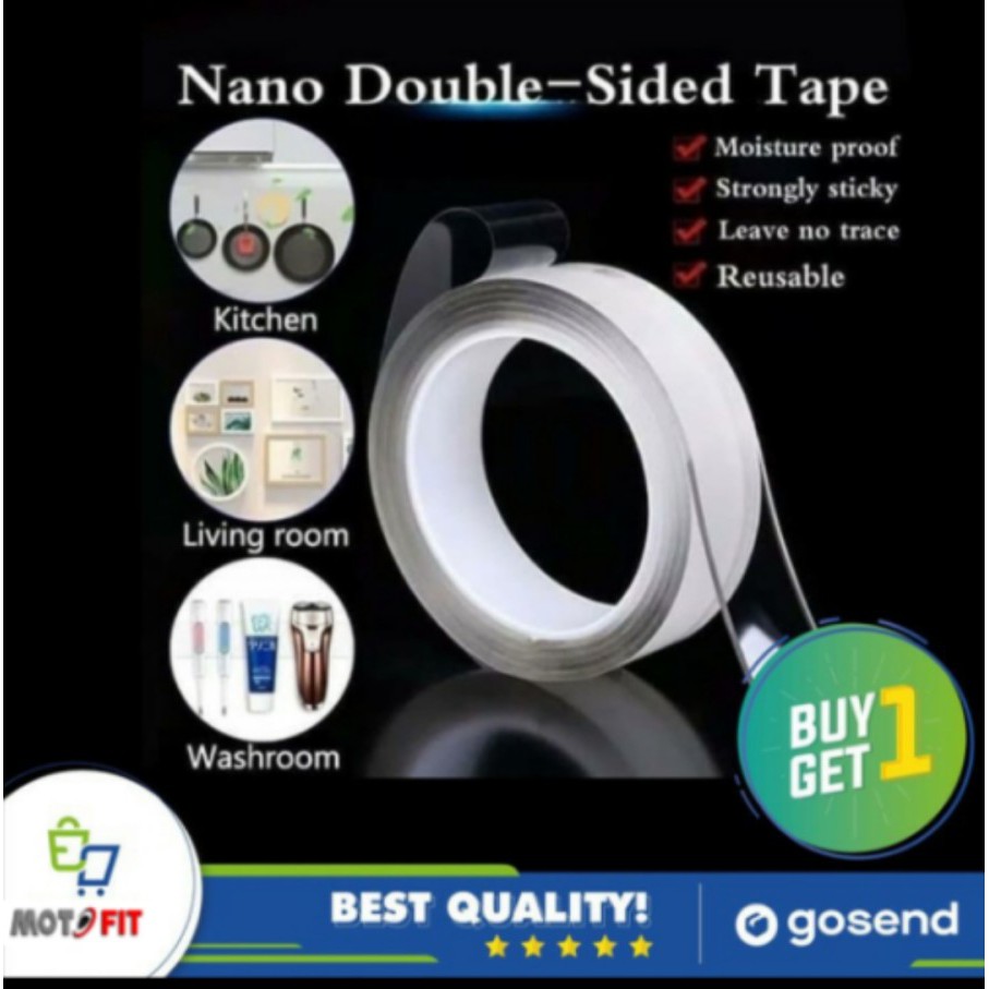 BUY 1 GET 1 Nano Tape Transparan Lakban Transparan Serbaguna