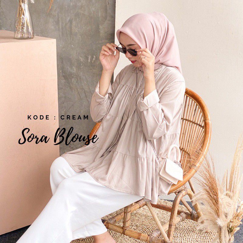 1KG MUAT 5PCS | SORA BLOUSE RAYON KATUN PREMIUM HITS OOTD SELEBGRAM FULL REMPEL JUMBO