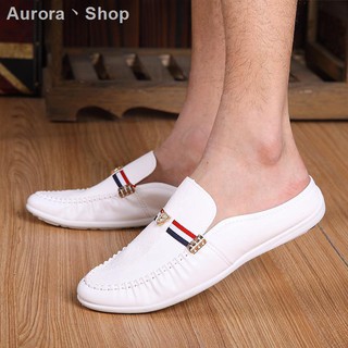  Sandal  Selop  Casual Model Setengah Bahan Kulit Warna  Putih  