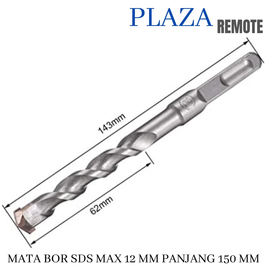 SDS MAX MATA BOR TEMBOK BETON HAMMER DRILL PANJANG 15 CM DIAMETER 12 MM