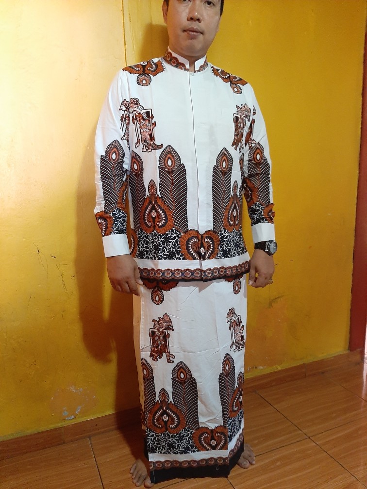 Batik Solo Trendi Set Celana Sarung Dan Koko Wayang Wulu Sogan