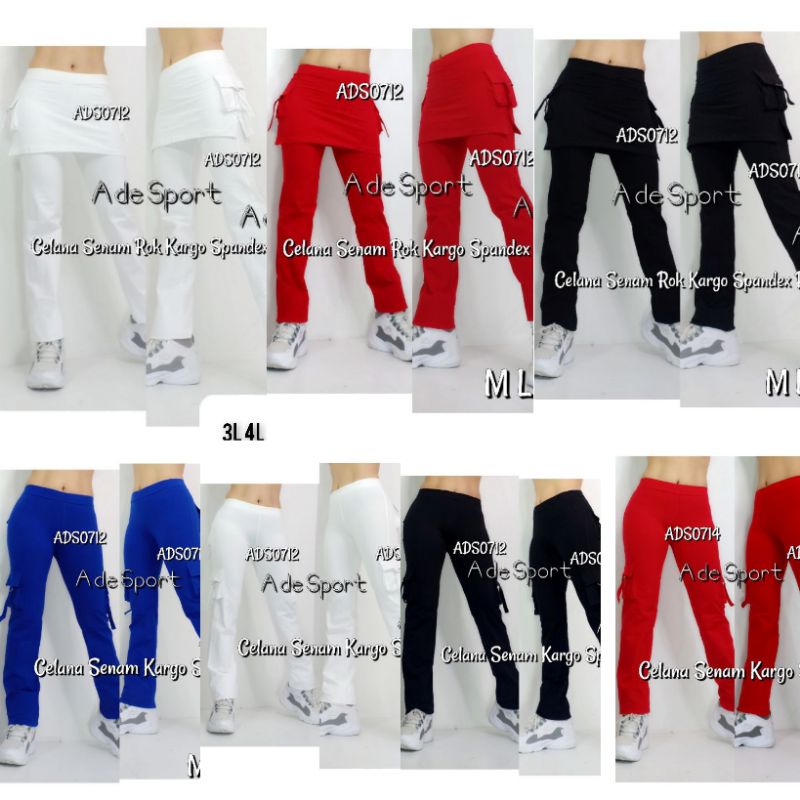 Celana Senam Kargo Aerobik Rok Spandex Premium ADS0712 Aerobic Gym Fitnes Zumba /CBR/ CPR  Bigsize J