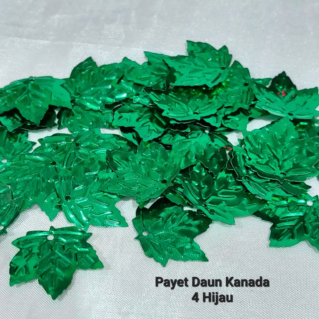 payet daun kanada warna /monte Manik /piringan / bahan kerajinan/borci paye