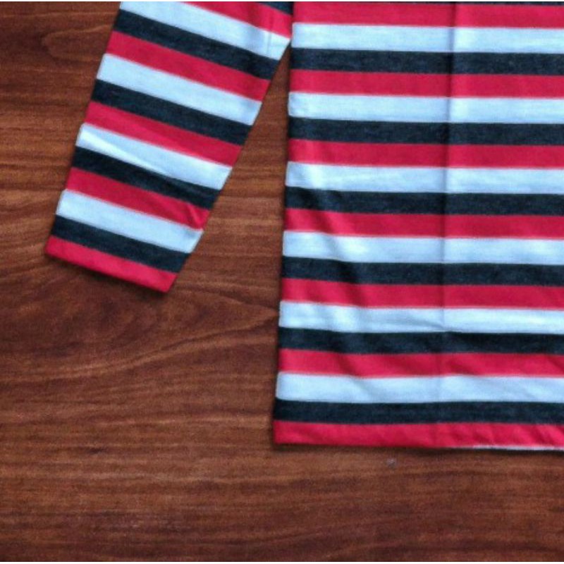 Kaos stripe 3 warna lengan panjang