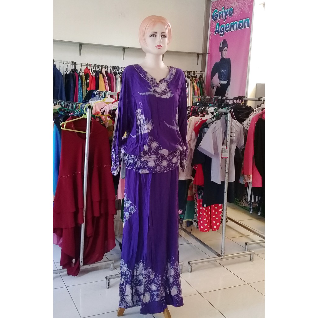 Gamis Batik PM Ungu Tua