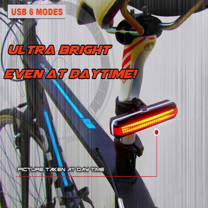 USB Rechargeable LED Bicycle Bike Cycling Front Rear Tail Light 6 Modes Bicycle Lamp Waterproof