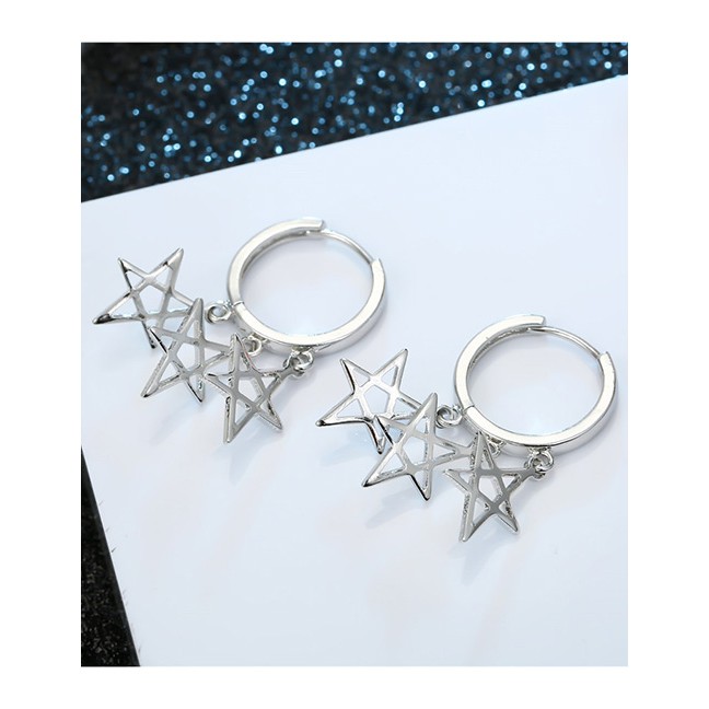 LRC Anting Tusuk Fashion Gold Star Geometric Earrings 46089