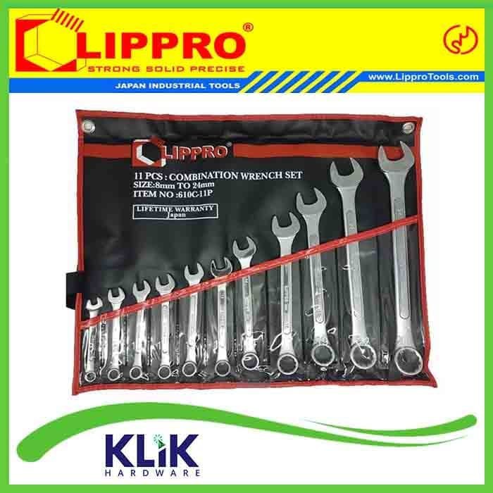 Lippro Kunci Ring Pas Set 11 Pcs 8 - 24 mm - Combination Spanner Set