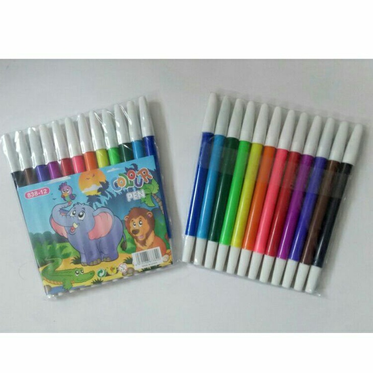 Spidol Set mewarnai  isi 12 warna murah - Colour Pen