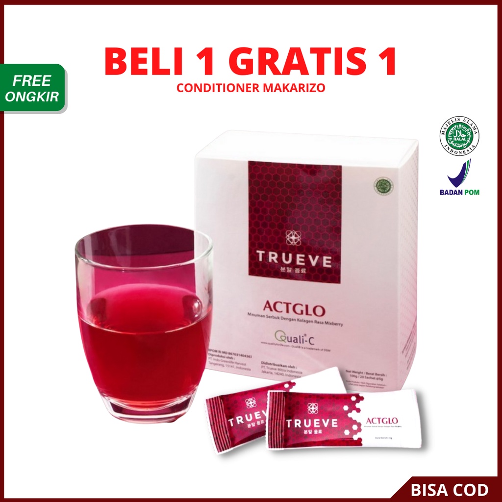 [ FREE GIFT ]  TRUEVE Actglo Collagen Drink Isi 20 Sachet - Minuman Collagen