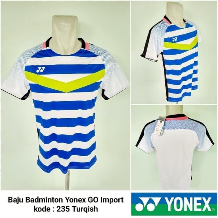 Kaos Badminton Grade ori yonex baju Badminton Kevin Marcus minion biru