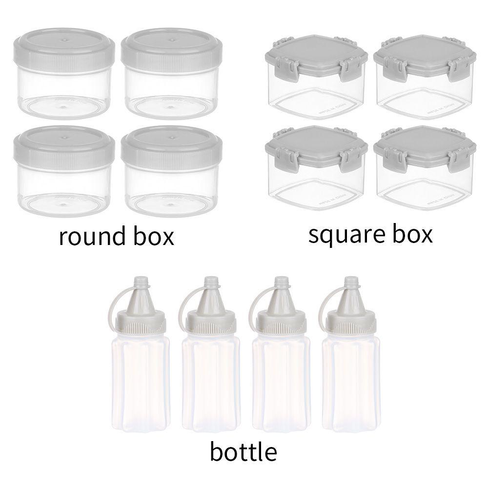SUYO 4pcs /Set Toples Bumbu Mini Alat Dapur Portable Mudah Bersih Kotak Bumbu Bento
