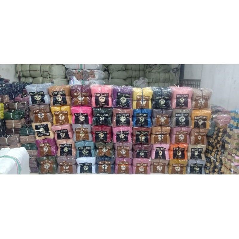 (TERMURAH) hijab Segiempat Bella Square Pollycotton premium-Random