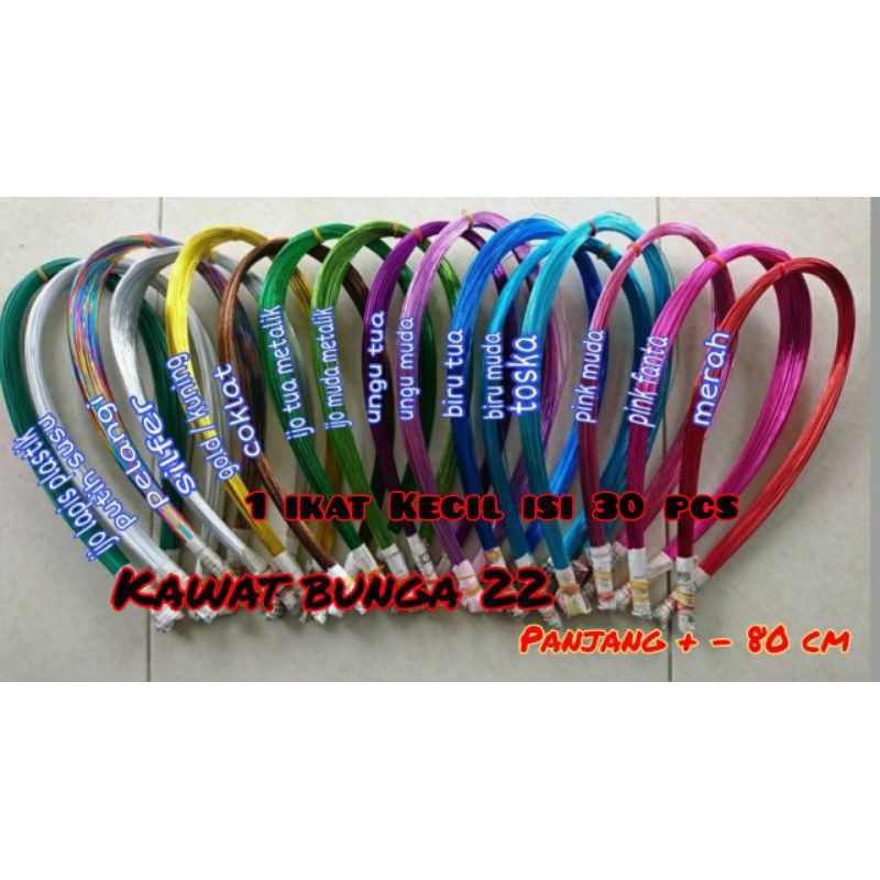 (30 biji )Kawat Bunga Warna Warni Murah Kawat Bunga 22 ikatan Kawat Bunga Bahan Stoking 30 Pc Kawat 
