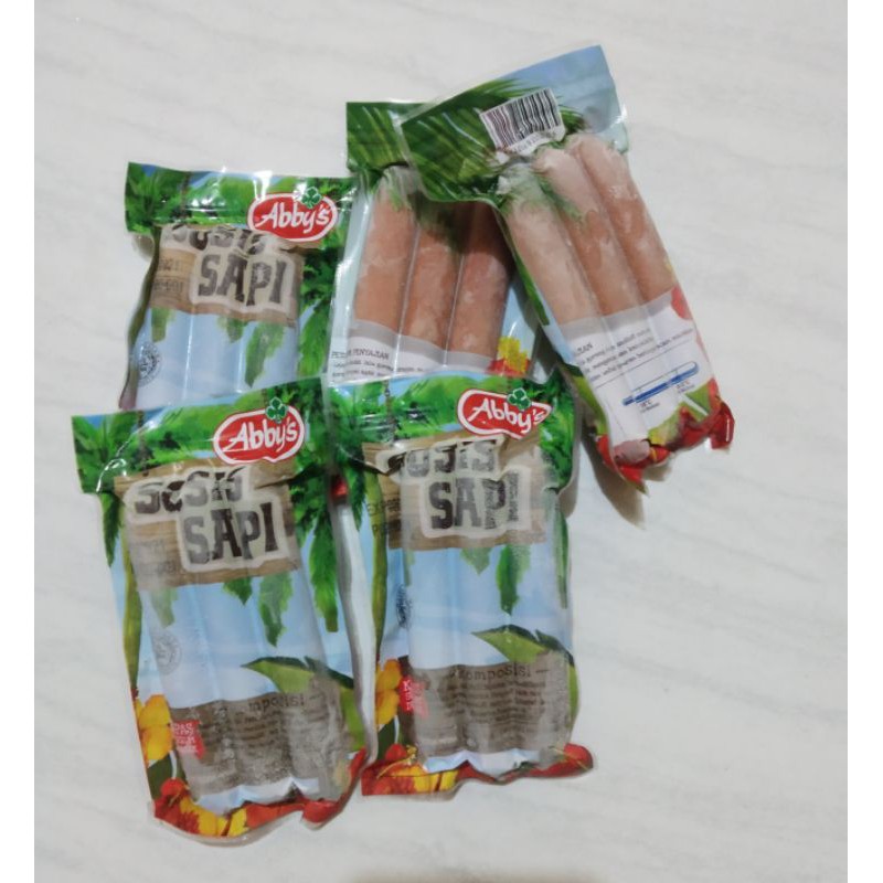 

Sosis kecil Sapi Abbys 10cm 3pcs Kemasan Ekonomis