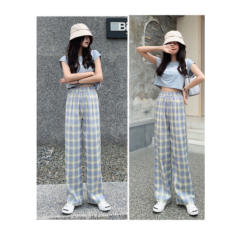 Celana wanita tartan kulot highwaist kotak wanita celana korean style wanita