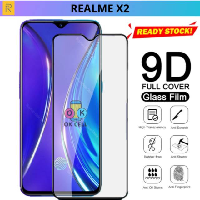 Tempered Glass 5D.9D Realme X2 - TG Anti Gores Kaca Realmi X2 Full Cover Screen Protector Premium