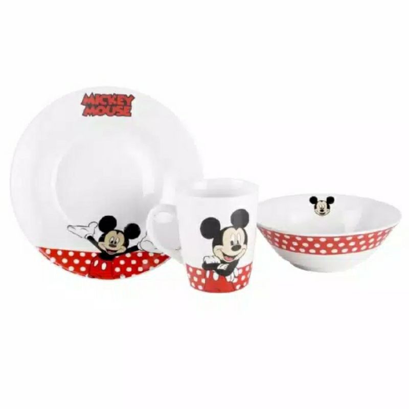 Disney Breakfast mickey (BISA COS) Piring mickey set