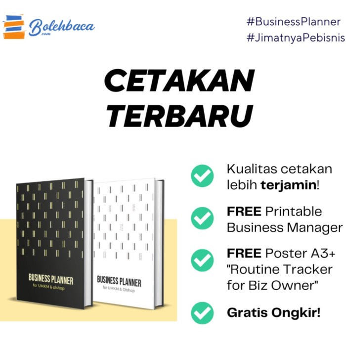 

[RESTOCK] BUSINESS PLANNER for UMKM dan Olshop by K-Planner (HARD COVER. ORI) - Hitam