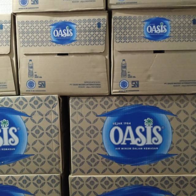 

Air minum mineral merek Oasis 600ml/botol tanggung/botol sedang