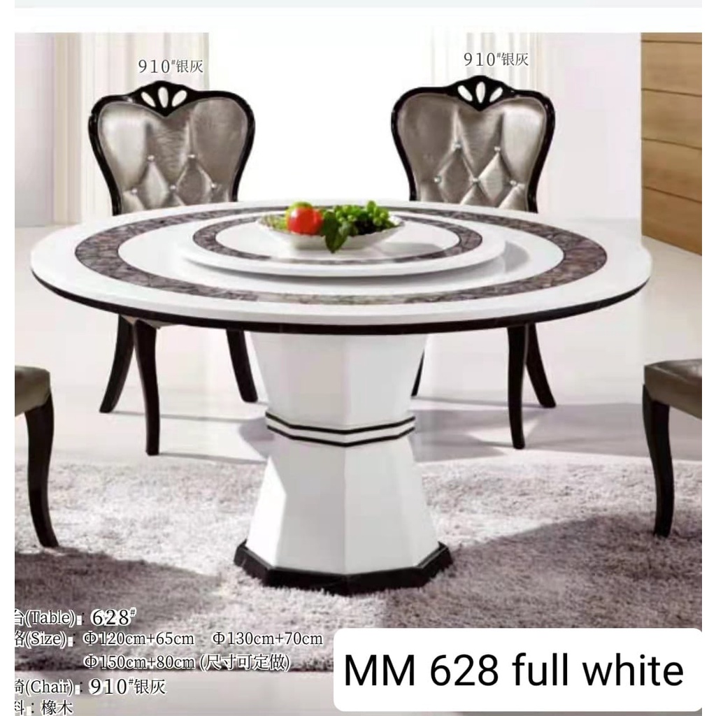 Meja  Makan Marmer Bulat 626 Import