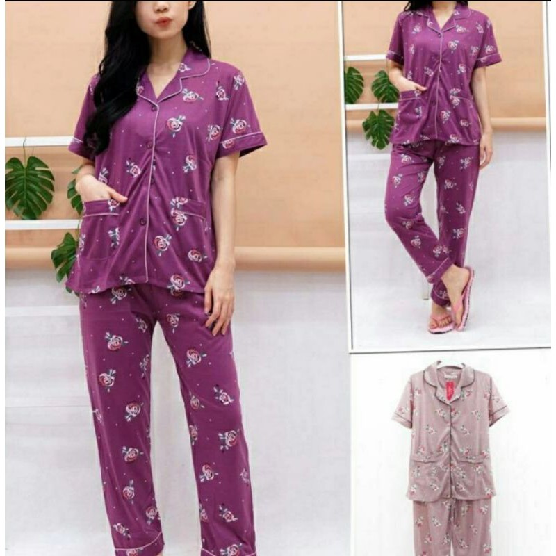 Baju tidur wanita impor kerah