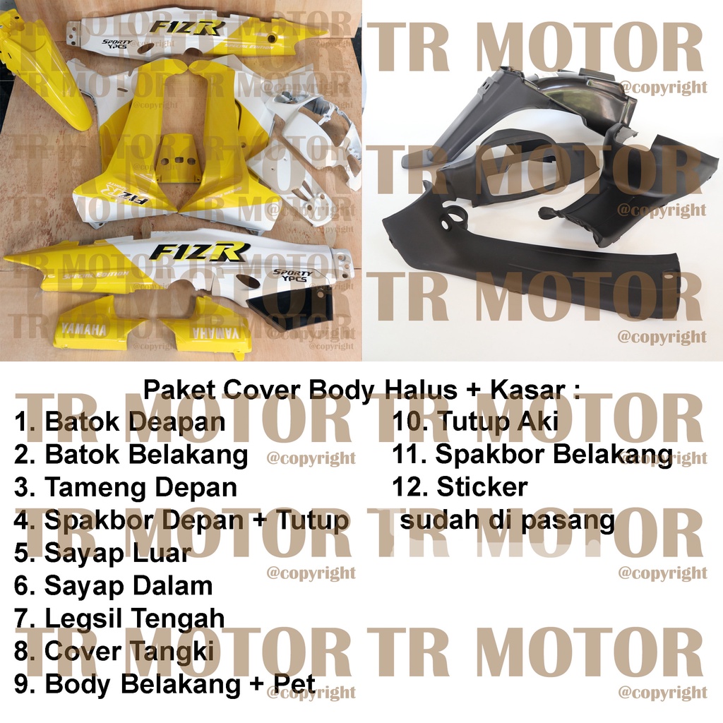 Cover Body Fizr F1zr Malboro Kuning Full Set Halus Cover Bodi Yamaha Fiz r