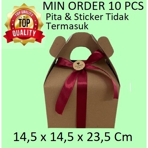 

GB01 14,5x14,5x23,5 Cm Kraft Gable Box/Kotak Kue Hantaran/Cookies Box/Snack Dus/Kotak Souvenir