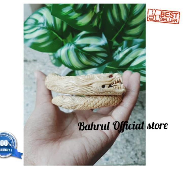 VT ✅ Gelang kayu akar Bahar putih original ukir naga samping Ready Stock