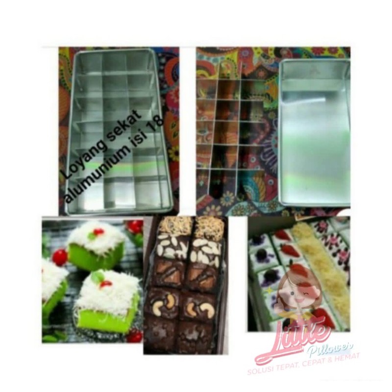 Loyang Brownies sekat 15 ukuran 20x10  Harga Super Ekonomis/ Loyang kue