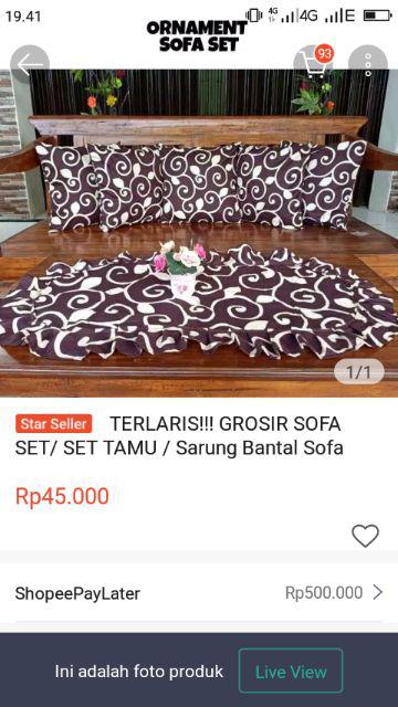 Terlaris!!! Grosir Sofa Set/ Set Tamu / Sarung Bantal Sofa 40x40 Taplak Meja Motif Ferona