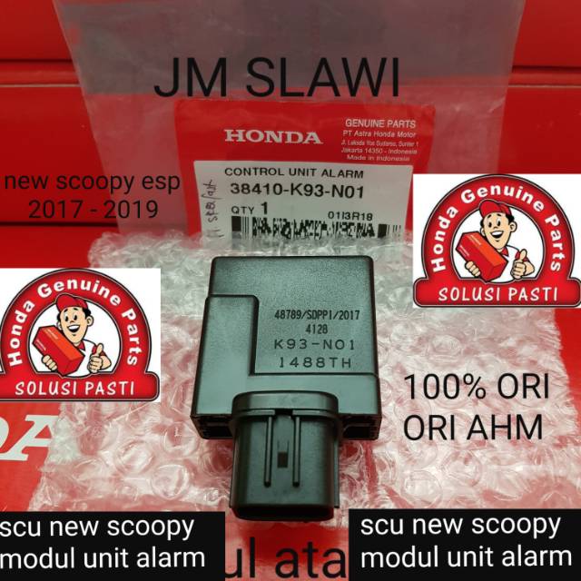 38410-K93-N01 modul alarm scu smart control unit new scoopy f1 esp  scoopy esp 2017-2019 ori ahm