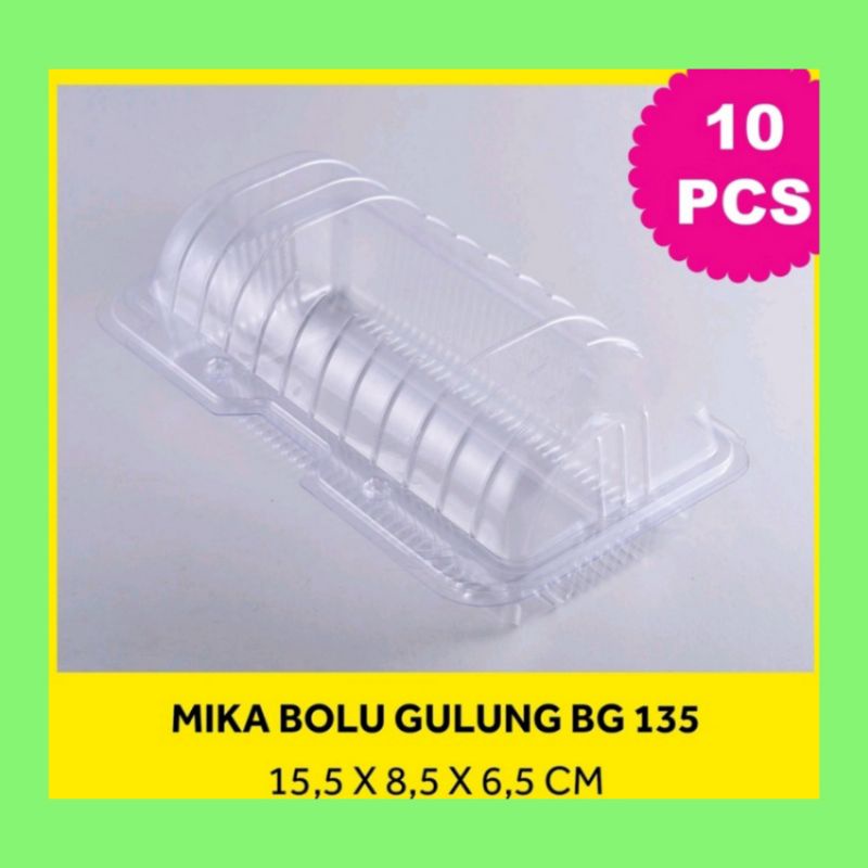 (10pcs) Mika Bolu Gulung Roll Cake Bening BG 135 (15 cm)