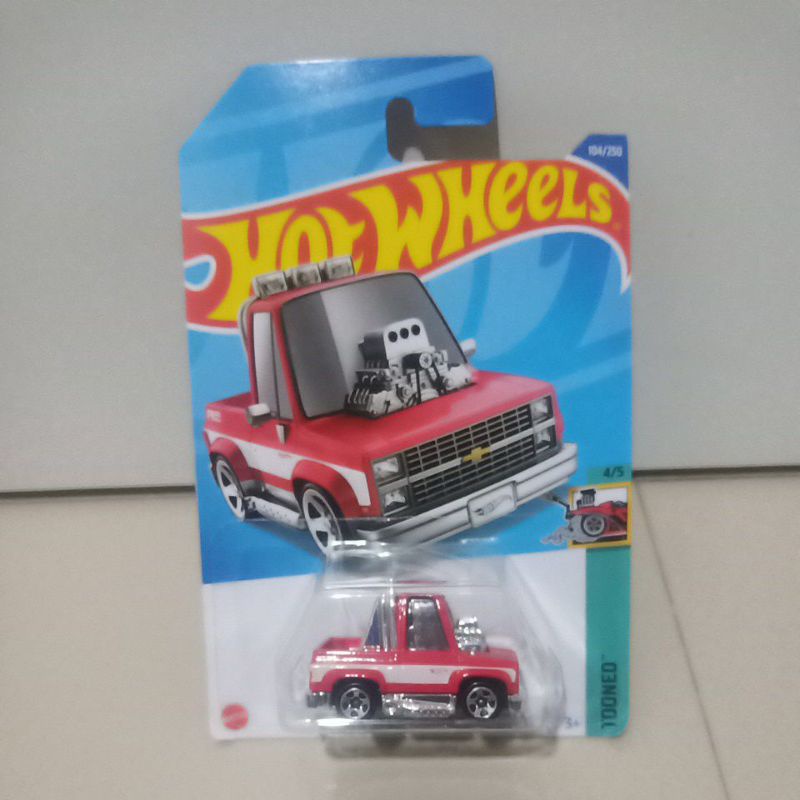 toond 83 chevy silverado hotwheels tooned merah