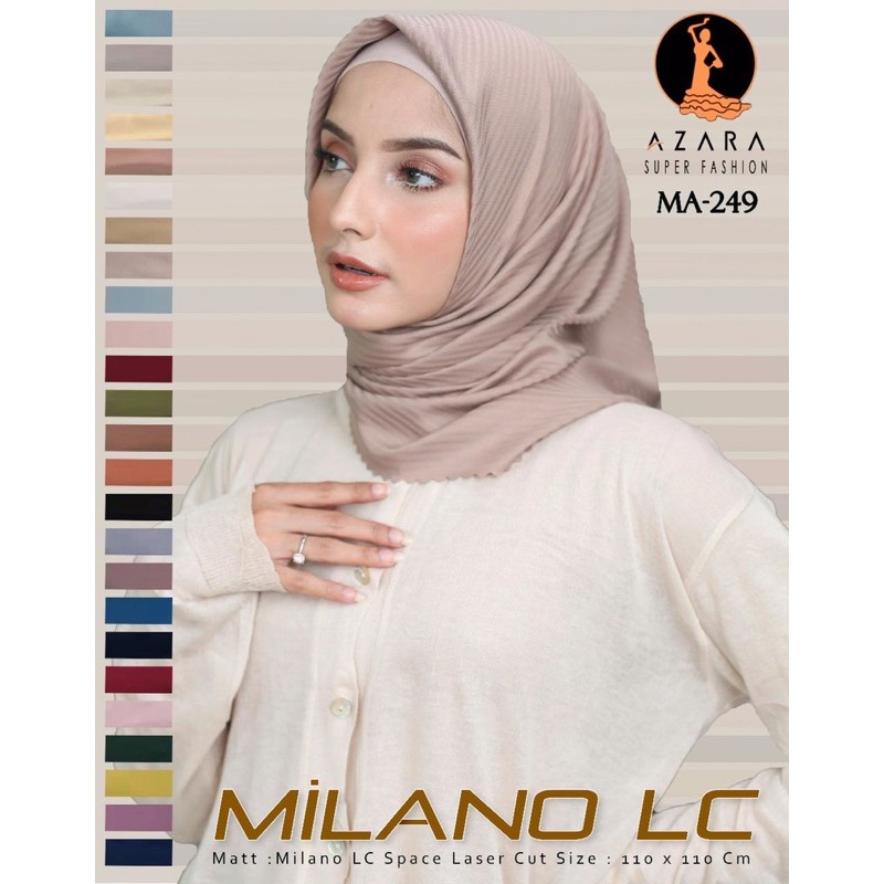 SEGIEMPAT VOAL CANTIK MILANO AZARA / HIJAB JILBAB SQUARE STRIPE LASER CUT