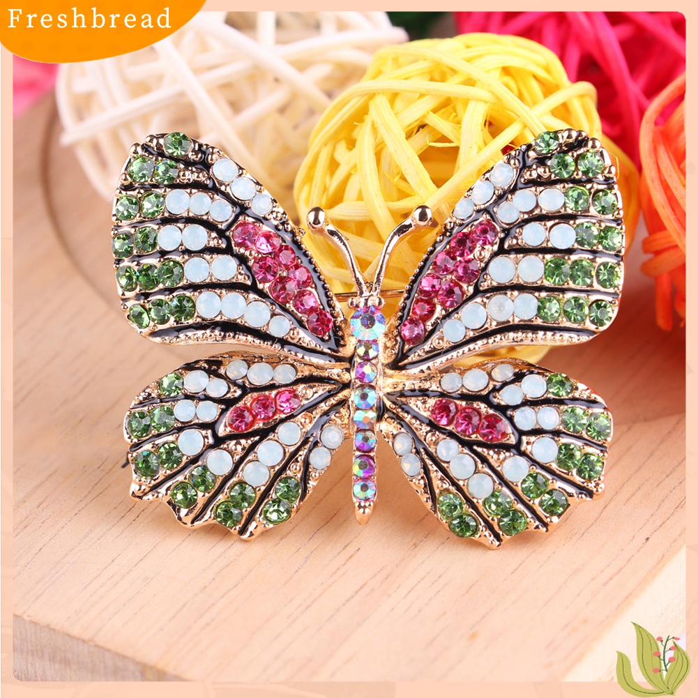 [ TERLARIS]Colorful Butterfly Rhinestone Brooch Pin Wedding Bridal Scarf Collar Jewelry