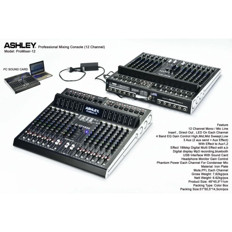 mixer Ashley 12 channel promixer12 pro mixer 12 baru