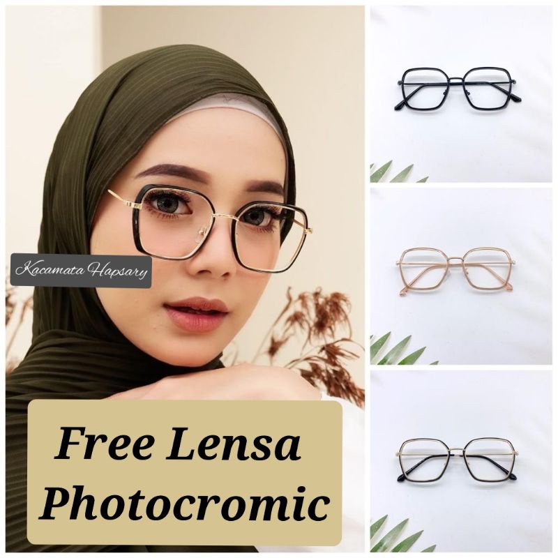 PAKET FRAME + LENSA PHOTOCROMIC | KACAMATA MINUS | KACAMATA ANTI RADIASI | KACAMATA WANITA 0039/0038