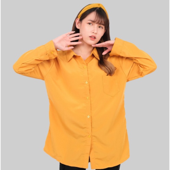 kemeja polos wanita lengan panjang baju kemeja wanita lengan panjang oversize kameja oversize atasan