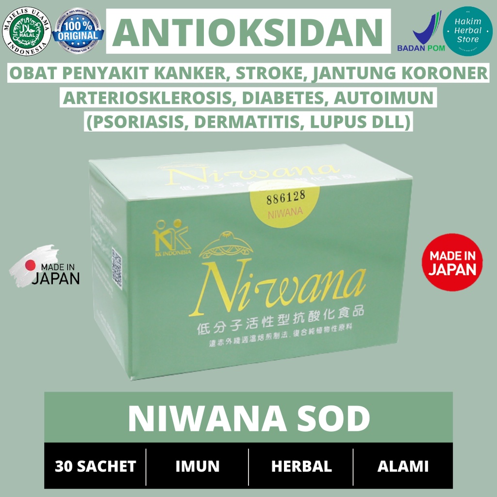 Niwana SOD Antioksidan Obat Segala Penyakit | Antioxidant Obat Stroke / Kanker / Jantung Koroner / D