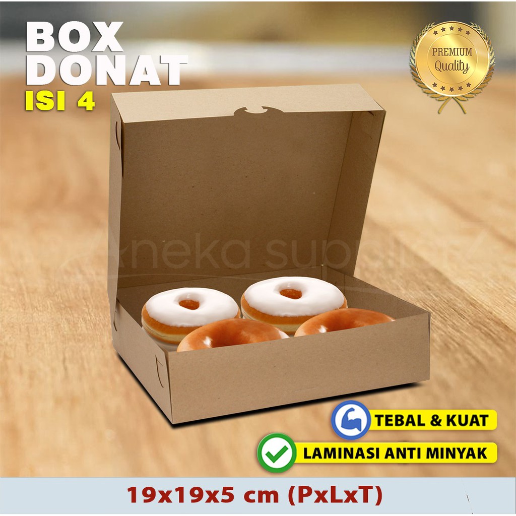 

Kotak Dus Box Donat KRAFT COKLAT- ISI 4 (30 PCS)