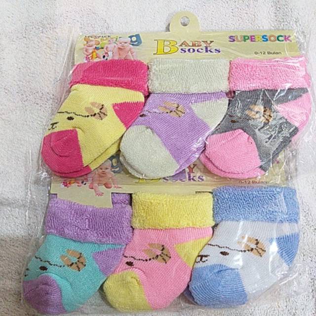 Super sock Kaus kaki baby lipat 0-6 month