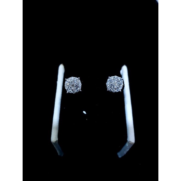 giwang tusuk emas putih berlian asli mata 19