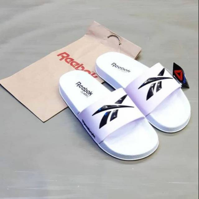 COD SENDAL REEBOK CLASSIC COWO CEWE PUTIH FLIP FLOP SLIDE ON SANDAL SLOP MURAH SPORT PRIA WANITA