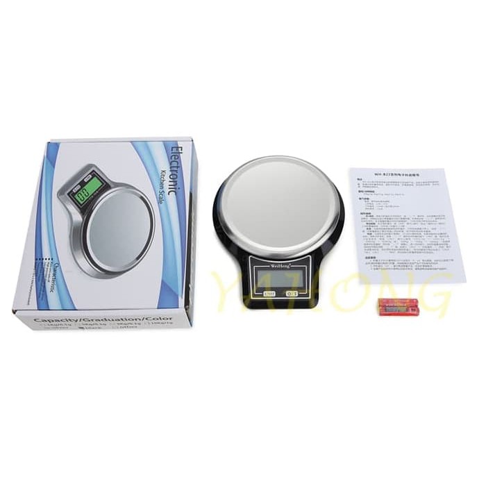 Timbangan Digital Dapur / Timbangan Meja / Timbangan Stainless Wei Heng KITCHEN SCALE 10kg 1gram