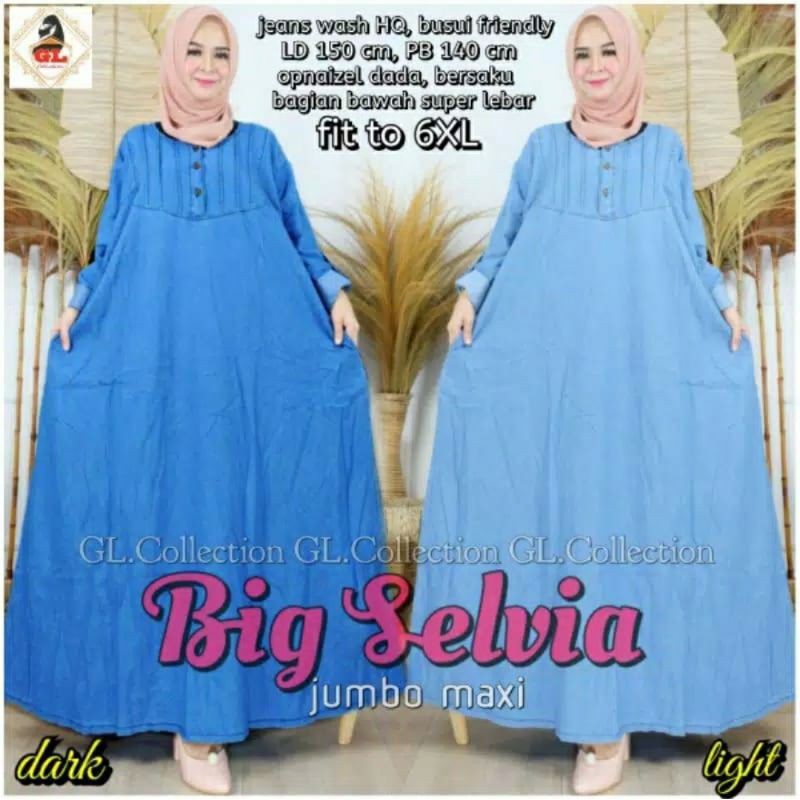 gamis jeans big selvia ld 150 matt jeans wash hq