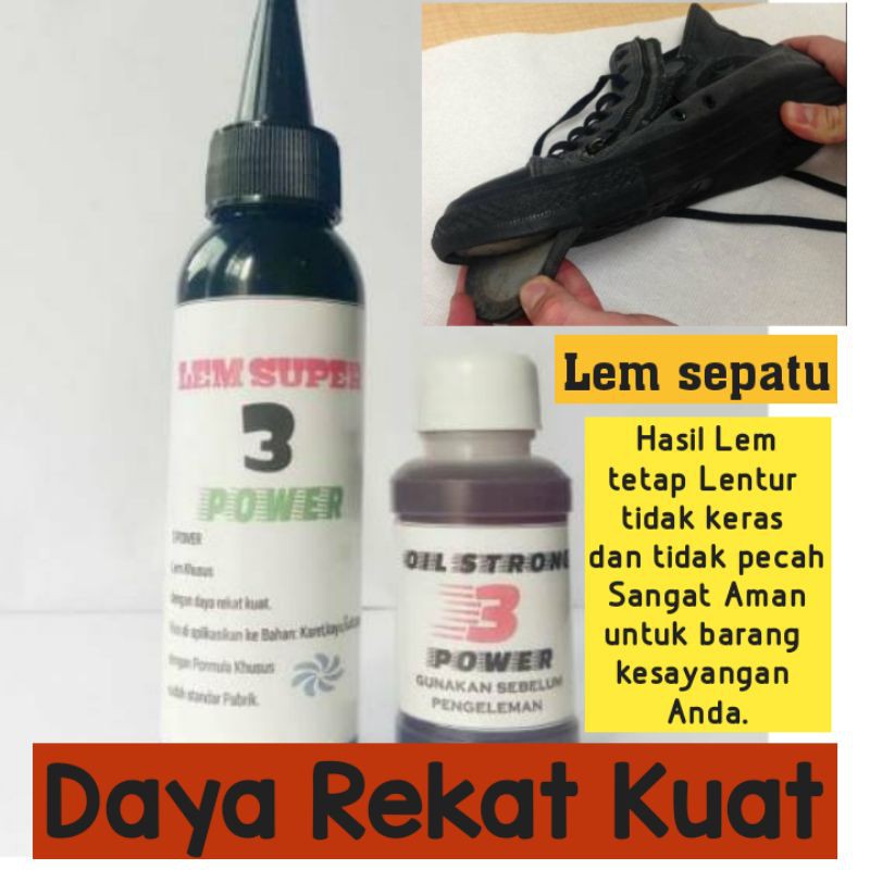 Lem 3 Power untuk Reparasi Sepatu,tas,karet sol sepatu..dll