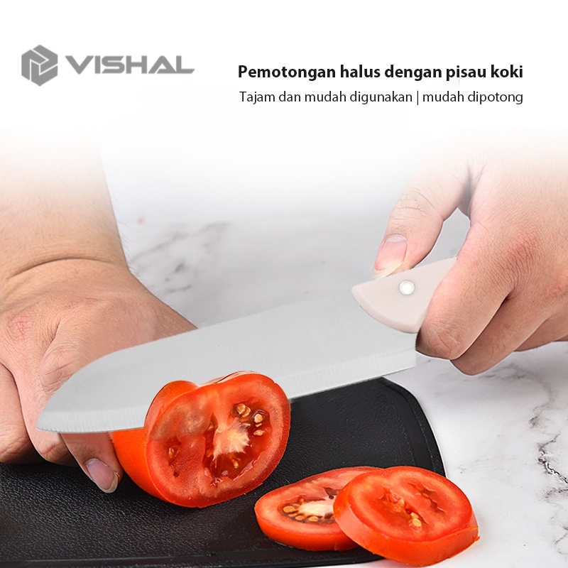VISHAL PISAU SET 5 Pisau Talenan Set Knife Pisau Buah Pisau Pengupas  Pegangan Non-Slip / Talenan