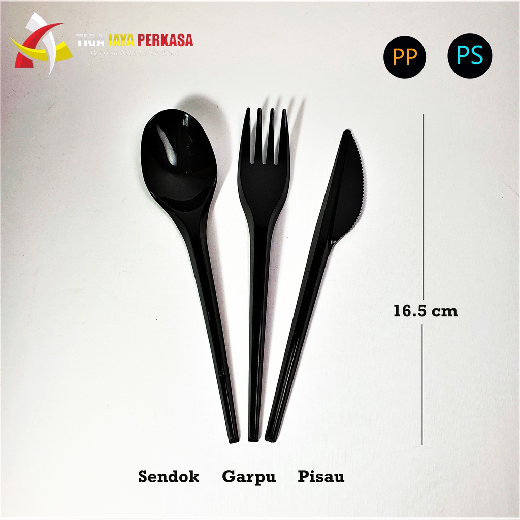 Sendok Suapi Hitam / Sendok Makan Suapi / Sendok Plastik Suapi. 50 Pcs