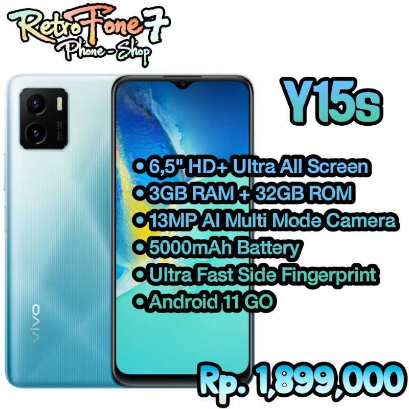 HP VIVO Y15s - RAM 3GB/32GB ROM - Garansi Resmi
